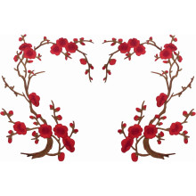 Aufbügelbarer Kirschblüten-Stickaufnäher (2 Stück)