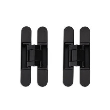 Verdeckte, unsichtbare Türscharniere, 2er-Pack, Schwarz – Zwei Scharniere, Tragkraft 40 kg – 150 x 25 mm Black