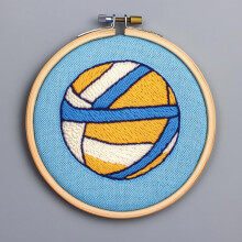 Tecknad volleybollsnålskit – 20x20 cm canvas &