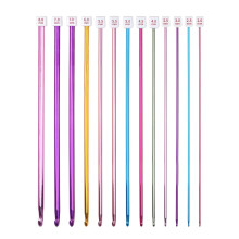 27 cm-es fém horgolótű készlet – 11 méret (2 mm-től 8 mm-ig)