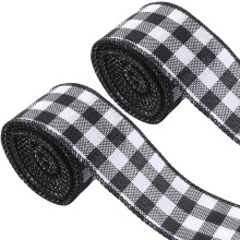 Mustavalkoinen Buffalo-ruudullinen nauha 5 cm x 25 m (2 rullaa)