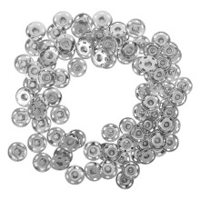 50 boutons-pression argentés à coudre pour vêtements