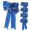 Set van 5 blauwe stoffen kerststrikjes 4
