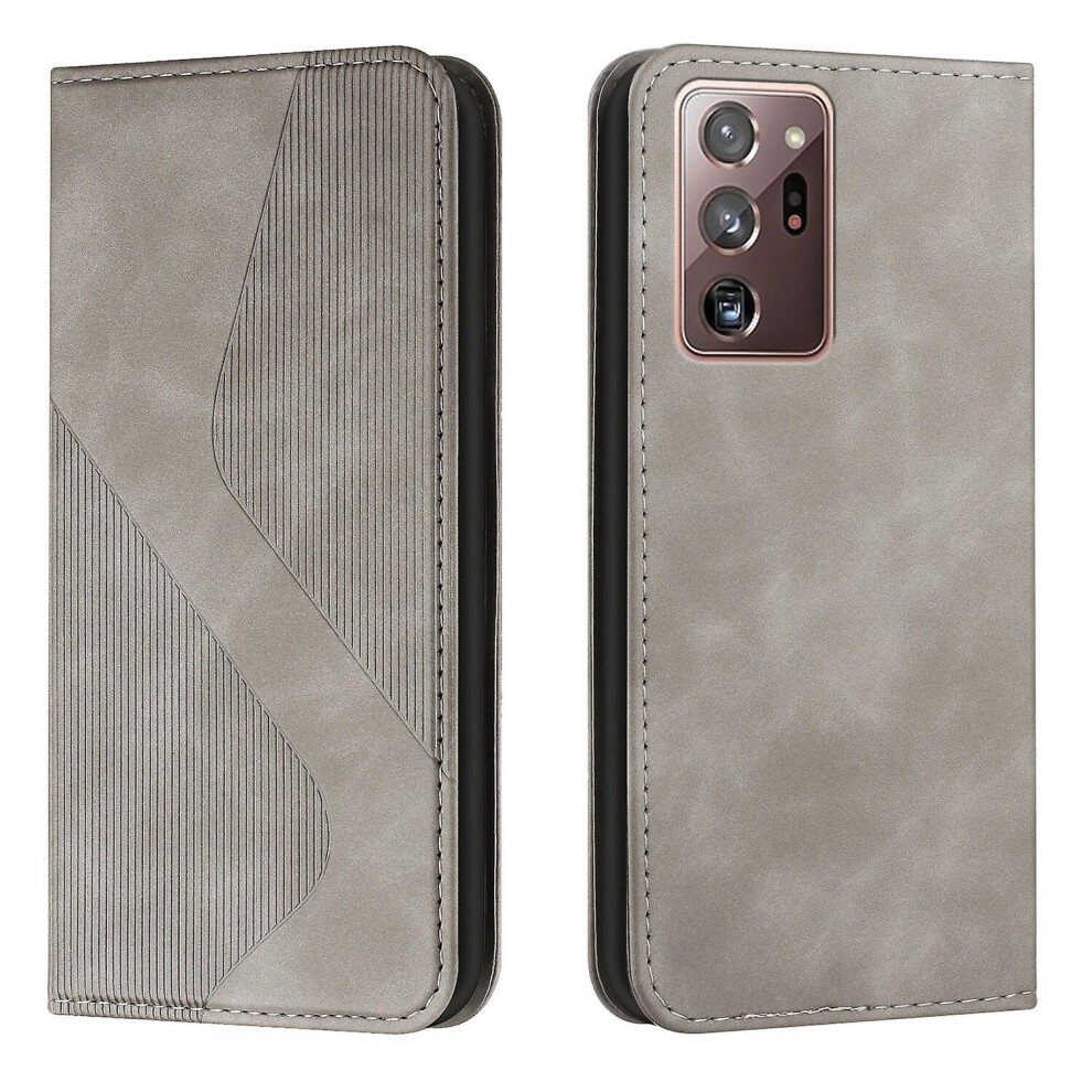 Samsung Galaxy Note20 Ultra Case, Pu Leather Flip Cover Magnetic Closure Wallet Card Slots Stand Case: Gray 4327262186751