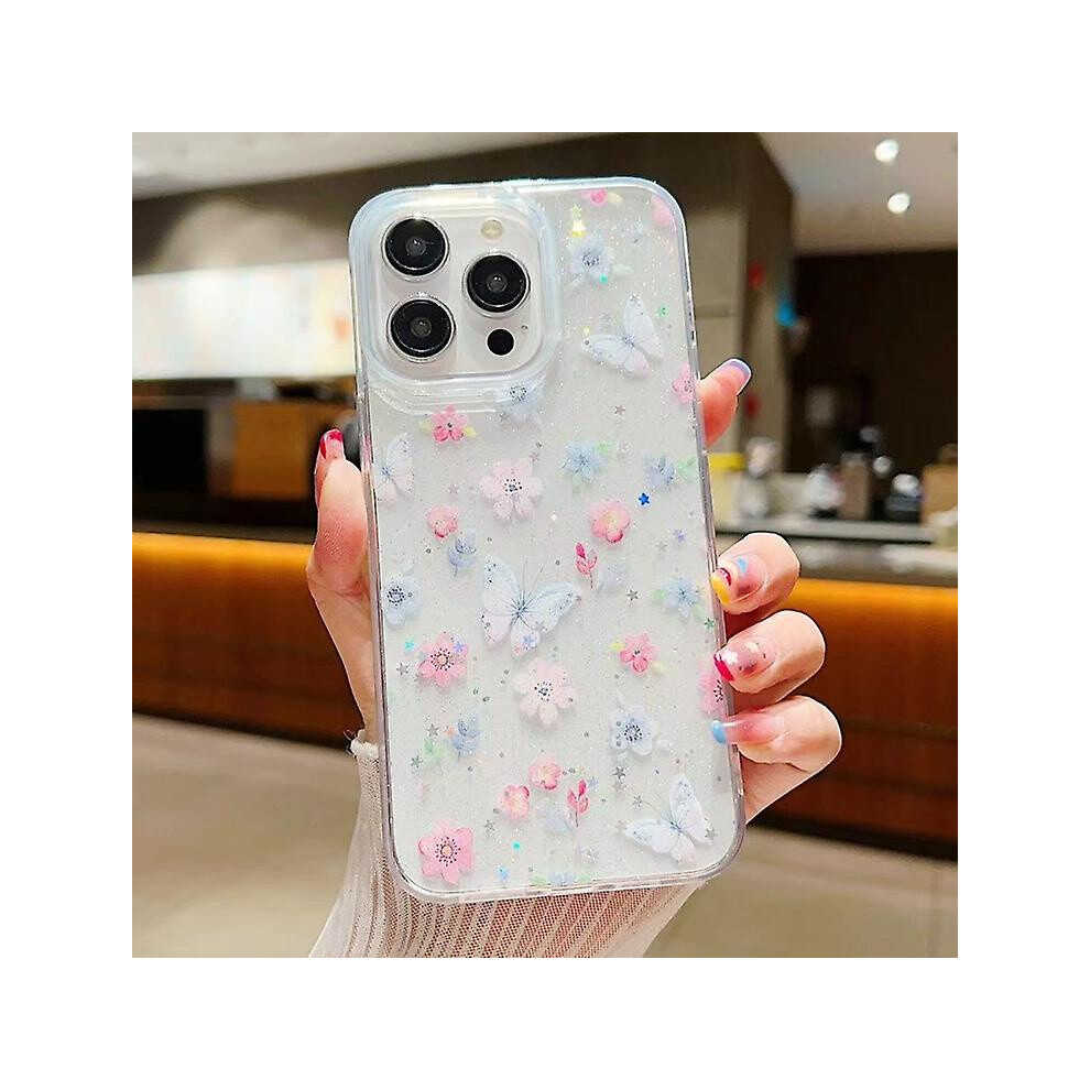 Compatible Iphone 14 Pro Max Fresh Small Floral Phone Case Drop Glue Protective Cover:love Of Butterfly Light 4327262187222