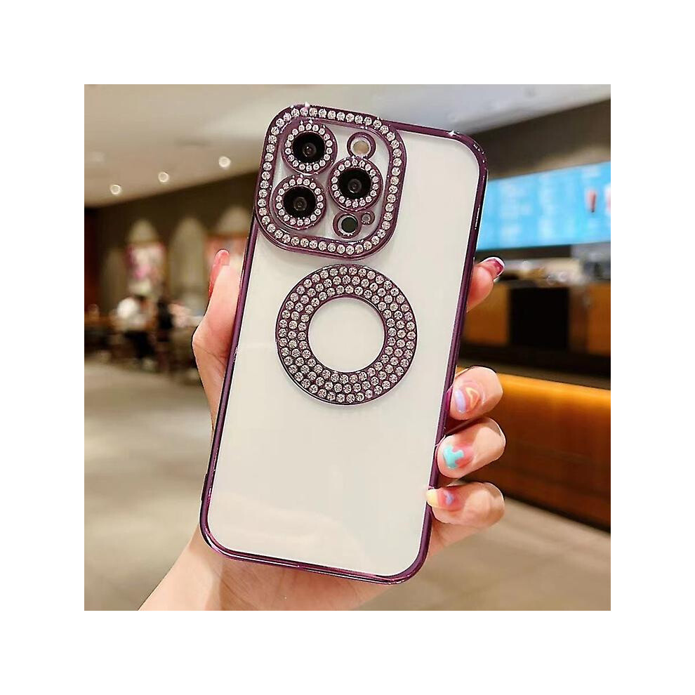 Compatible Iphone 15 Pro Electroplated Diamond Tpu Phone Case: Purple 7842289260699