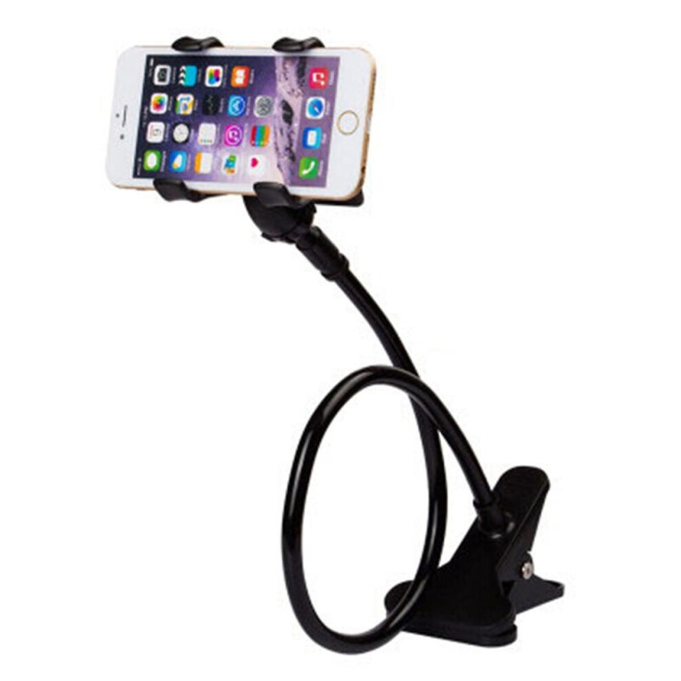 Universal Lazy Bracket Mobile Phone Holder Gooseneck Stand Stents Flexible Bed Desk Table Clip Bracket Compatible Smartphone Holder: Black 4951152351631