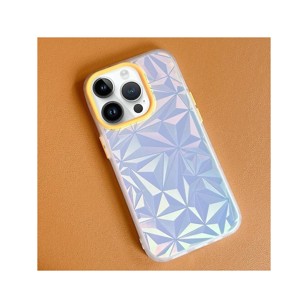 Compatible Iphone 13 Pro Max Laser Diamond Pattern Frosted Phone Case: Yellow 3472323312233