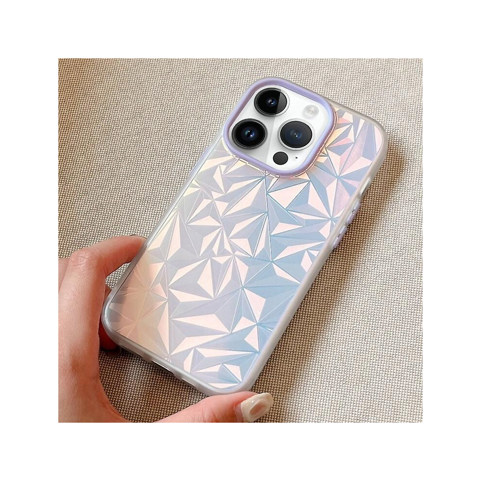 Compatible Iphone 12 Pro Max Laser Diamond Pattern Frosted Phone Case: Purple 4951152351594