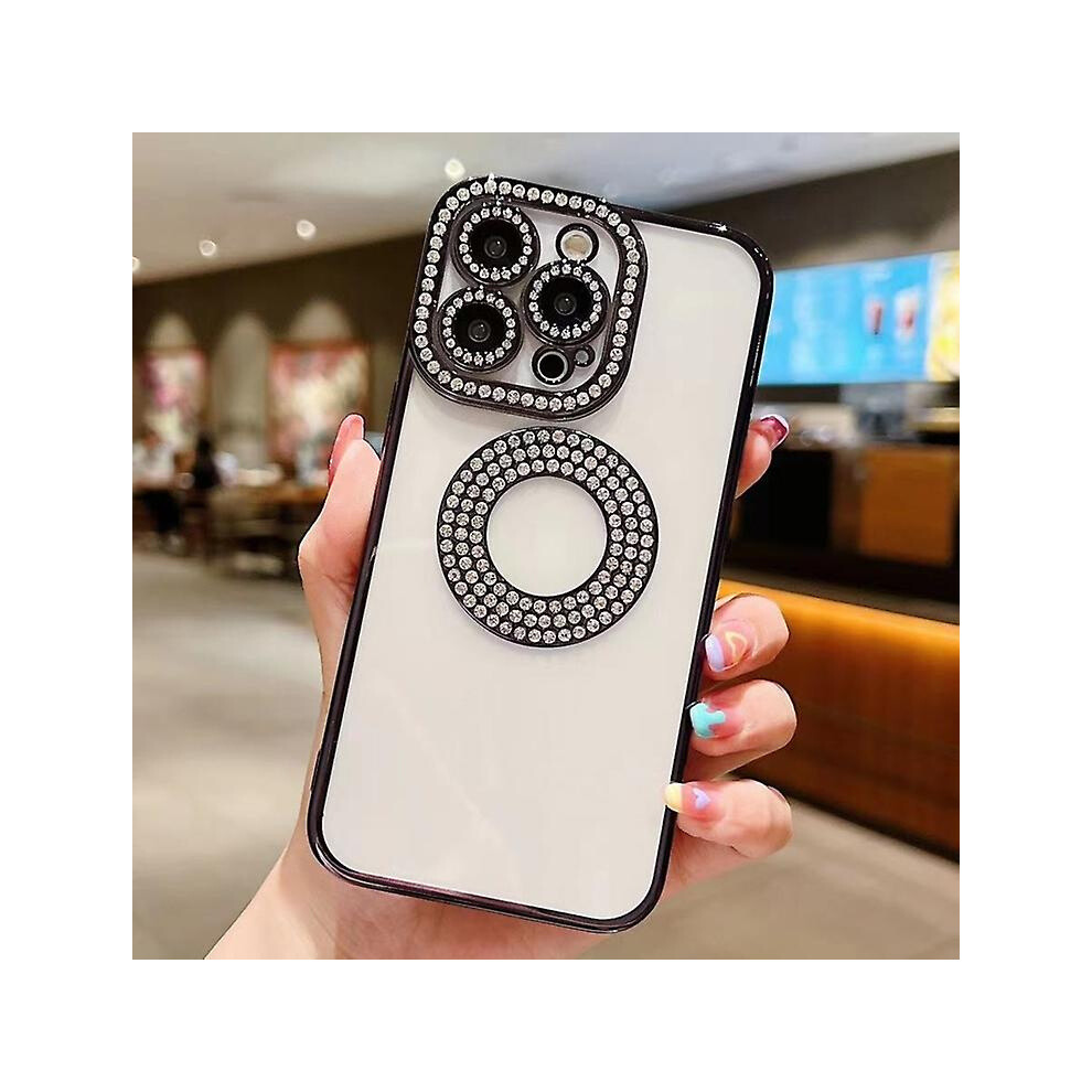 Compatible Iphone 15 Pro Electroplated Diamond Tpu Phone Case: Black 7842289260651
