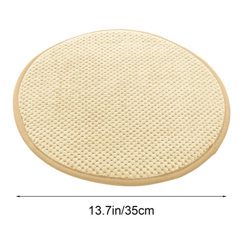 Rund sittdyna med boxkant – beige polyester 2