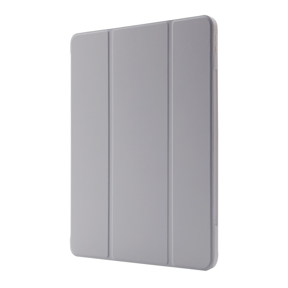 Compatible Ipad Air 13 2024 Skin Feel Tri-Fold Leather Tablet: Grey 3785934258563