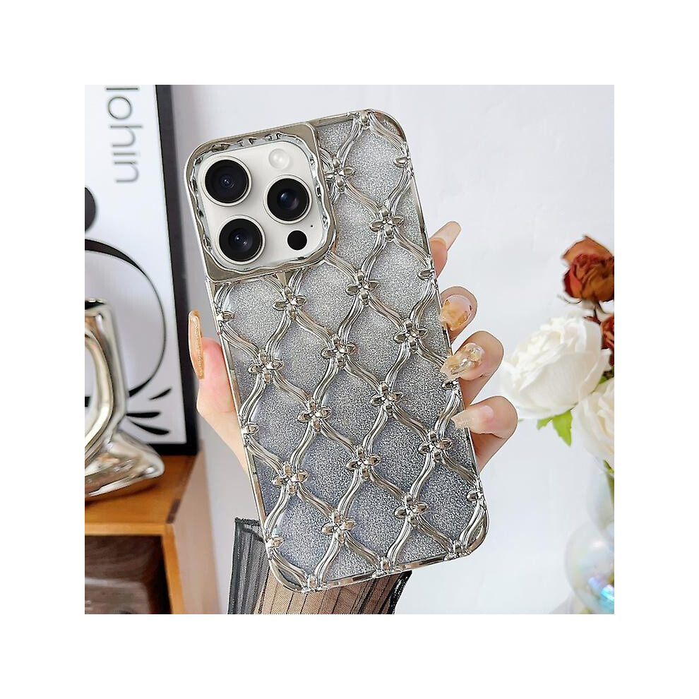Compatible Iphone 11 Star Flower Electroplated Tpu Phone Case With Gradient Glitter Paper: Silver 7056706127292