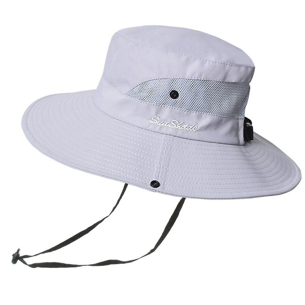 Women's Ponytail Sun Hat Uv Protection Adjustable Foldable Mesh Wide Brim Colorblock Fishing Hat:17 5212187191289