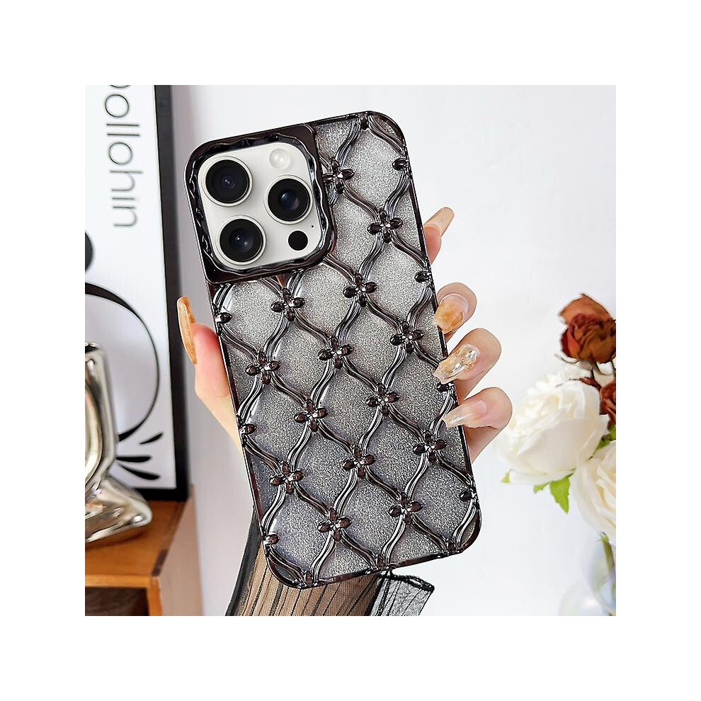 Compatible Iphone 11 Star Flower Electroplated Tpu Phone Case With Gradient Glitter Paper: Black 7056706127247