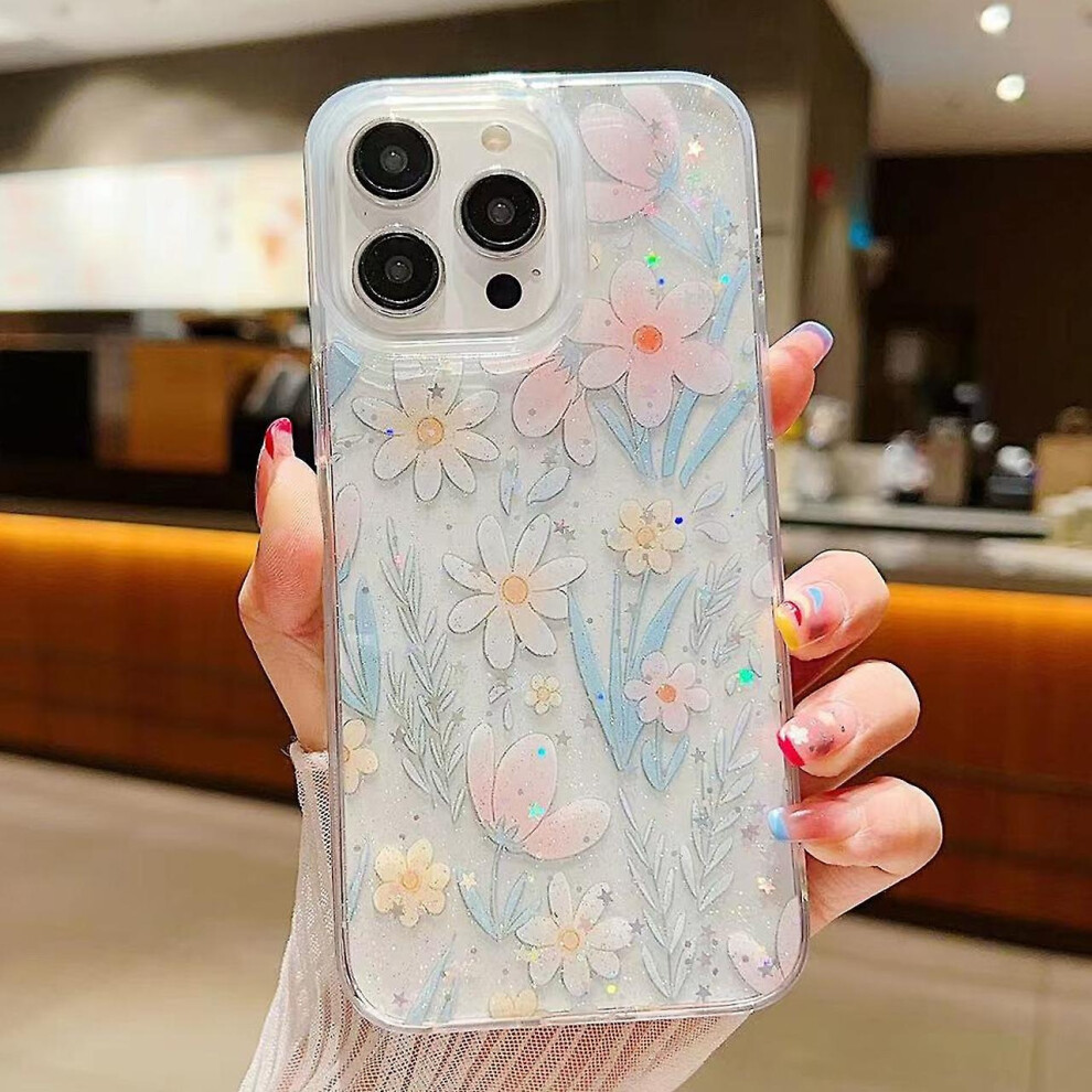 Compatible Iphone 11 Fresh Small Floral Phone Case Drop Glue Protective Cover:floral Pink 4335646372829