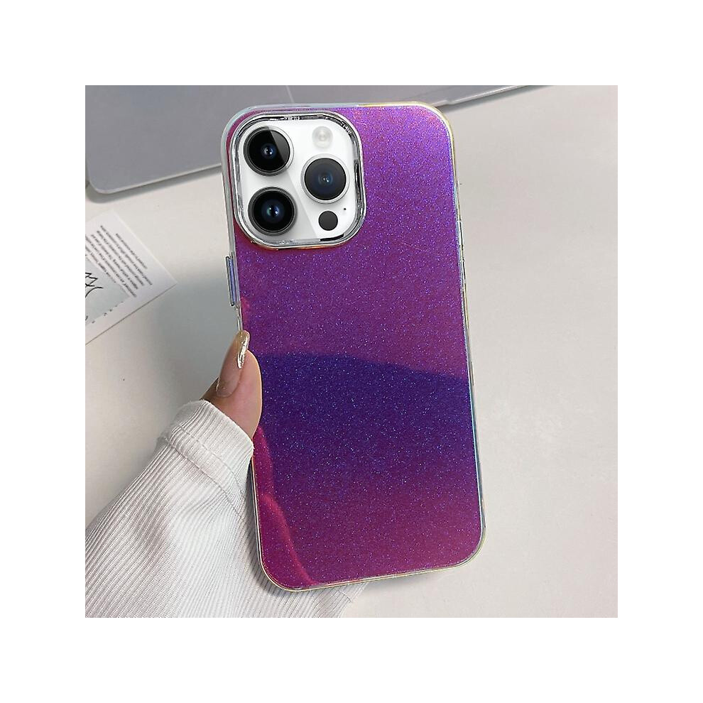 Compatible Iphone 12 Electroplated Frame Imd Glitter Powder Phone Case: Purple 4335646372959