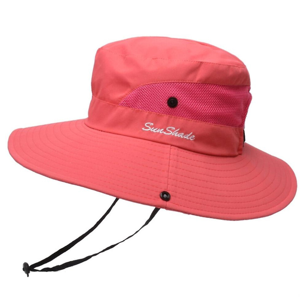 Women's Ponytail Sun Hat Uv Protection Adjustable Foldable Mesh Wide Brim Colorblock Fishing Hat:13 5212187191241