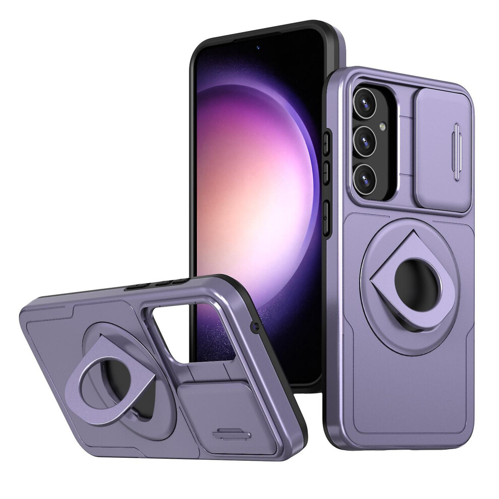 Compatible Samsung Galaxy S23 Fe 5G Camshield Magsafe Ring Holder Armor Phone Case:puple 7503424432066