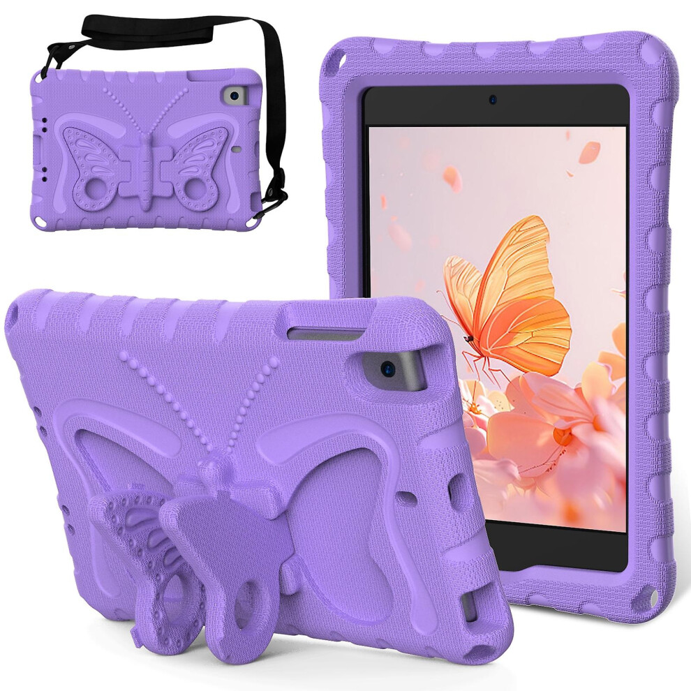 Compatible Ipad Mini 1/2/3/4/5 Butterfly Bracket Eva Shockproof Tablet Case:light Purple 5011540334444