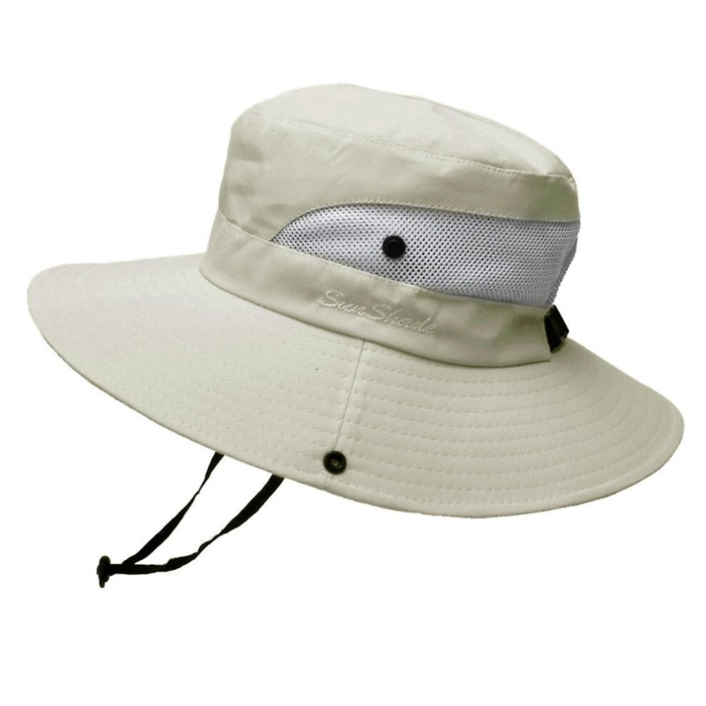Women's Ponytail Sun Hat Uv Protection Adjustable Foldable Mesh Wide Brim Colorblock Fishing Hat:19 5212187191302