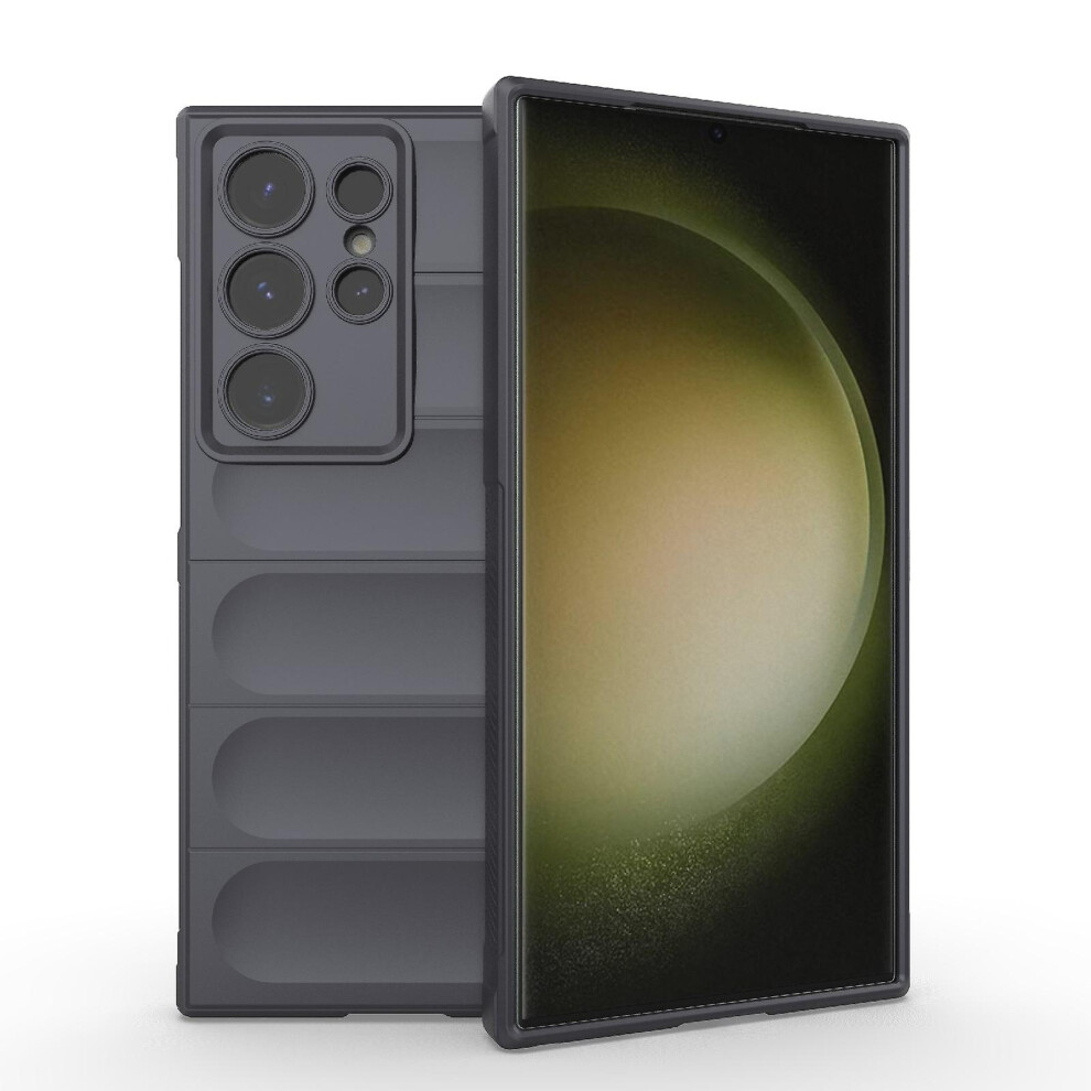 Compatible Samsung Galaxy S24 Ultra 5G Magic Shield Tpu + Flannel Phone Case:dark Grey 4404634209239