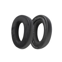 Ersatz-Ohrpolster kompatibel mit EPOS H3 & H3pro Hybrid Headset – Schwarz Samt & Leder (2 Stk.)