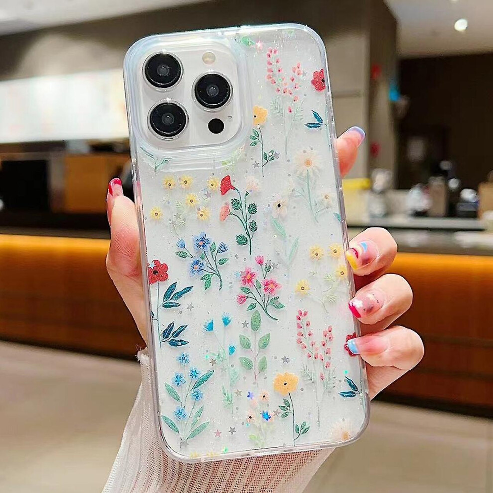 Compatible Iphone 7 / 8 / Se 2022 Fresh Small Floral Phone Case Drop Glue Protective Cover:colorful Floral Light 4574221285745