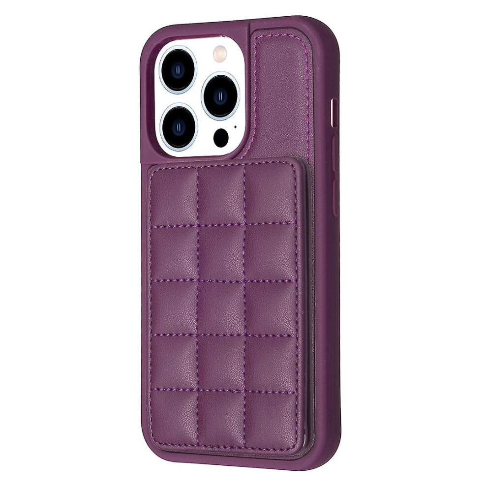 Compatible Iphone 15 Pro Max Grid Card Slot Holder Phone Case:dark Purple 5011540334123