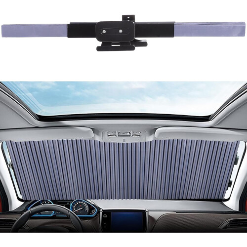 Car Windshield Sun Shade Telescopic Foldable Sunblock Cover 2