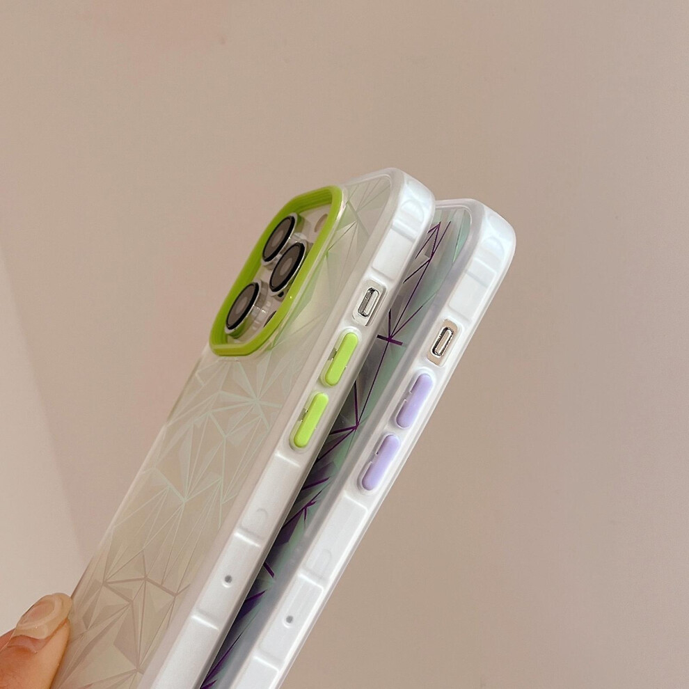 Compatible Iphone 13 Pro Max Laser Diamond Pattern Frosted Phone Case: Purple 3472323312202