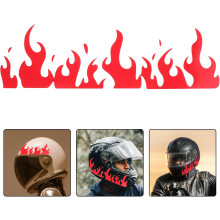 10 Stück rote Flammenaufkleber für Motorradhelme, abnehmbare Flammen-Simulationsaufkleber für Autos, Roller und Fahrradzubehör