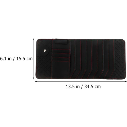 Portable Car Sun Visor Holder com Multi bolso e suporte de caneta 1
