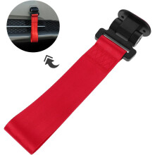 2pcs Weatherproof Red Automotive Towing Rope Nylon Traction Strap