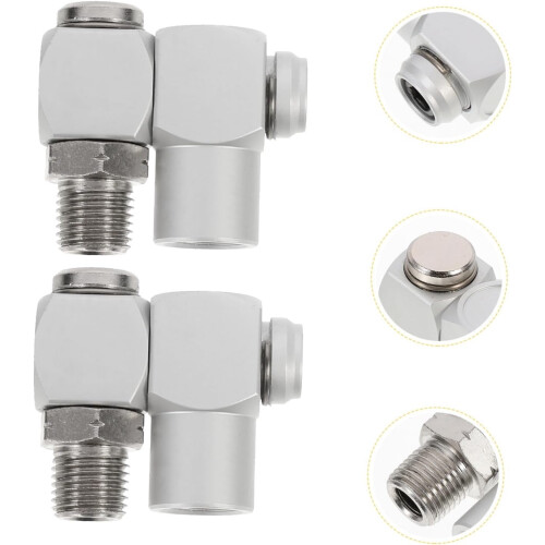 2pcs Pneumatic Fitting Connectors Rotating Joints for Water Hose Pneumatic Tools 2