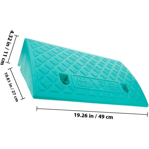 Φορητή πλαστική ράμπα κατωφλίου 49X27X11Cm Πράσινη τριγωνική ράμπα κατωφλίου 1