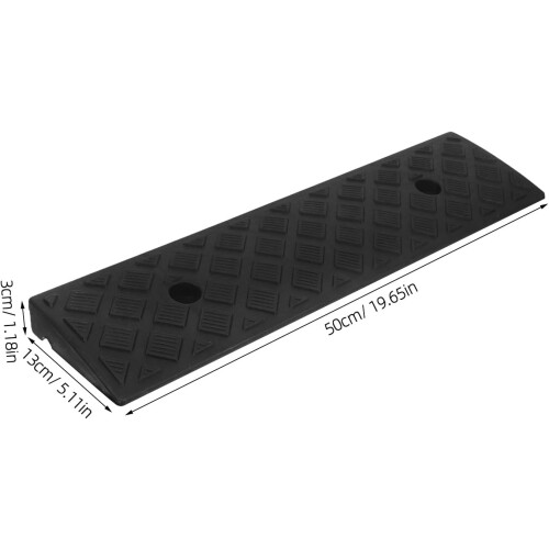 Borracha Carro Porta Sill Mat 2Pcs 2 polegadas de altura preto resistente calçada rampas 1