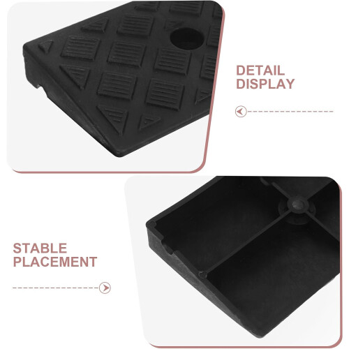 Borracha Carro Porta Sill Mat 2Pcs 2 polegadas de altura preto resistente calçada rampas 2