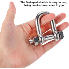 2pcs D-Shaped Safety Shackle Shackle de aço inoxidável para uso em acessórios de fixação de conexão de elevação