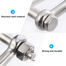 2pcs D-Shaped Safety Shackle Stainless Steel Shackle for Use in Lifting Connection Buckle Hitch Accessories