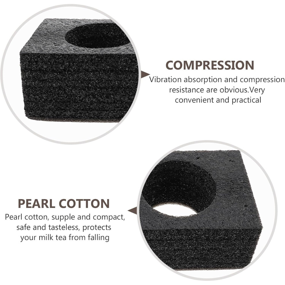 2 Cup Drink Carrier Foam 5 Pack Multiple Holes Pearl Cotton Takeout Cup Tray For Coffee Shop And Picnic Use Black 5455468525285