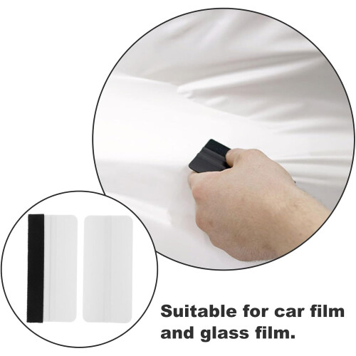 2pcs Car Vinyl Wrap Squeegee Tool Kit White Mini Scrubbing Pad 2