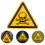 4pcs Poisoning Warning Stickers 100mm Triangular Self-adhesive Safety Signs 5