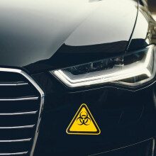 Autoaufkleber mit biochemischem Warnhinweis, selbstklebender Aluminiumaufkleber, dekorativer Fahrzeugaufkleber