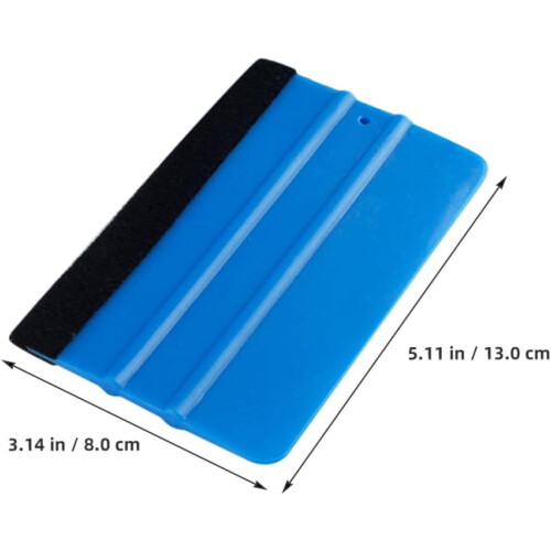 2pcs Small Vinyl Squeegee Tool for Automotive Film Application, Plastic Decal Scraper Replaceable Cloth 1