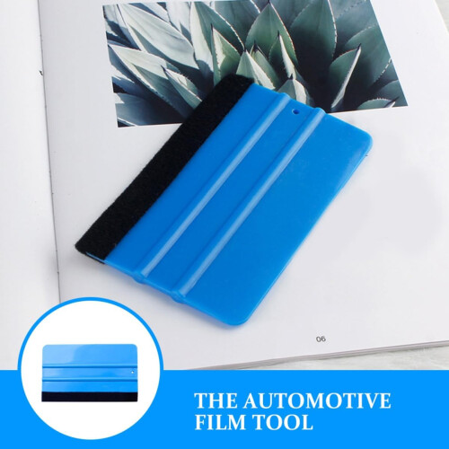 2pcs Small Vinyl Squeegee Tool for Automotive Film Application, Plastic Decal Scraper Replaceable Cloth 2