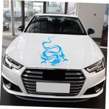 Drachen-Motorhaubenaufkleber, blauer Vinylaufkleber, abnehmbarer dekorativer Autoaufkleber