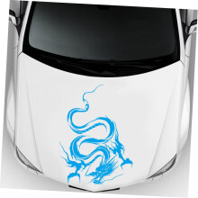 Drachen-Motorhaubenaufkleber, blauer Vinylaufkleber, abnehmbarer dekorativer Autoaufkleber
