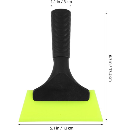 Car Window Squeegee with Soft Rubber Blade, Anti-Slip Handle, Green TPU Scraper 1