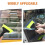 Car Window Squeegee with Soft Rubber Blade, Anti-Slip Handle, Green TPU Scraper 7
